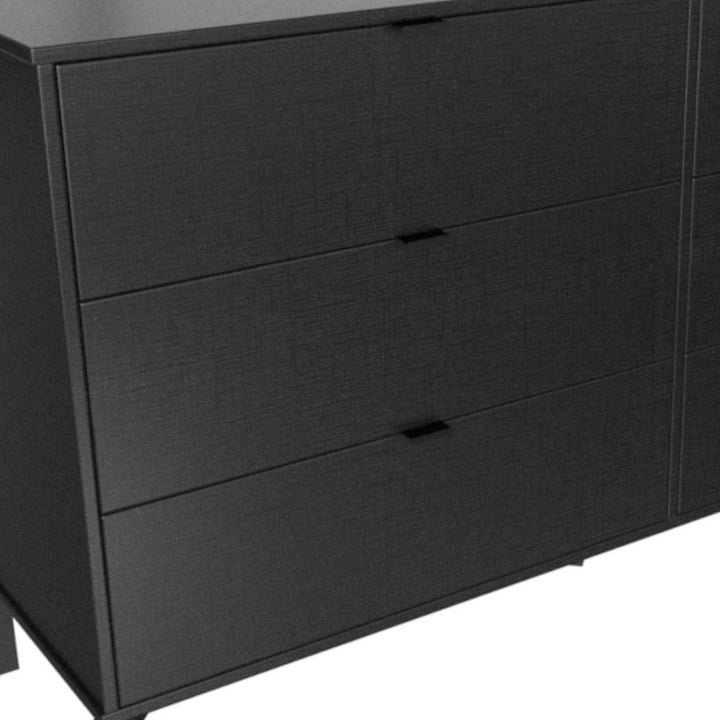 59" Black Charcoal Six Drawer Double Dresser Image 7