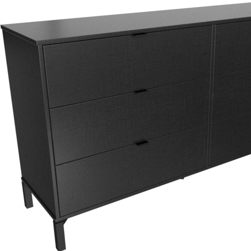 59" Black Charcoal Six Drawer Double Dresser Image 8