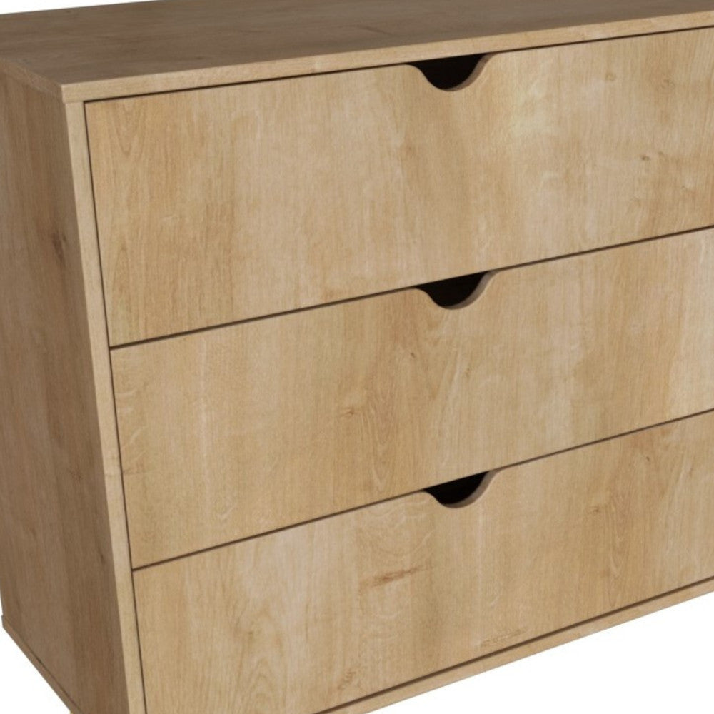 59" Natural Scoop Handle Six Drawer Double Dresser Image 7