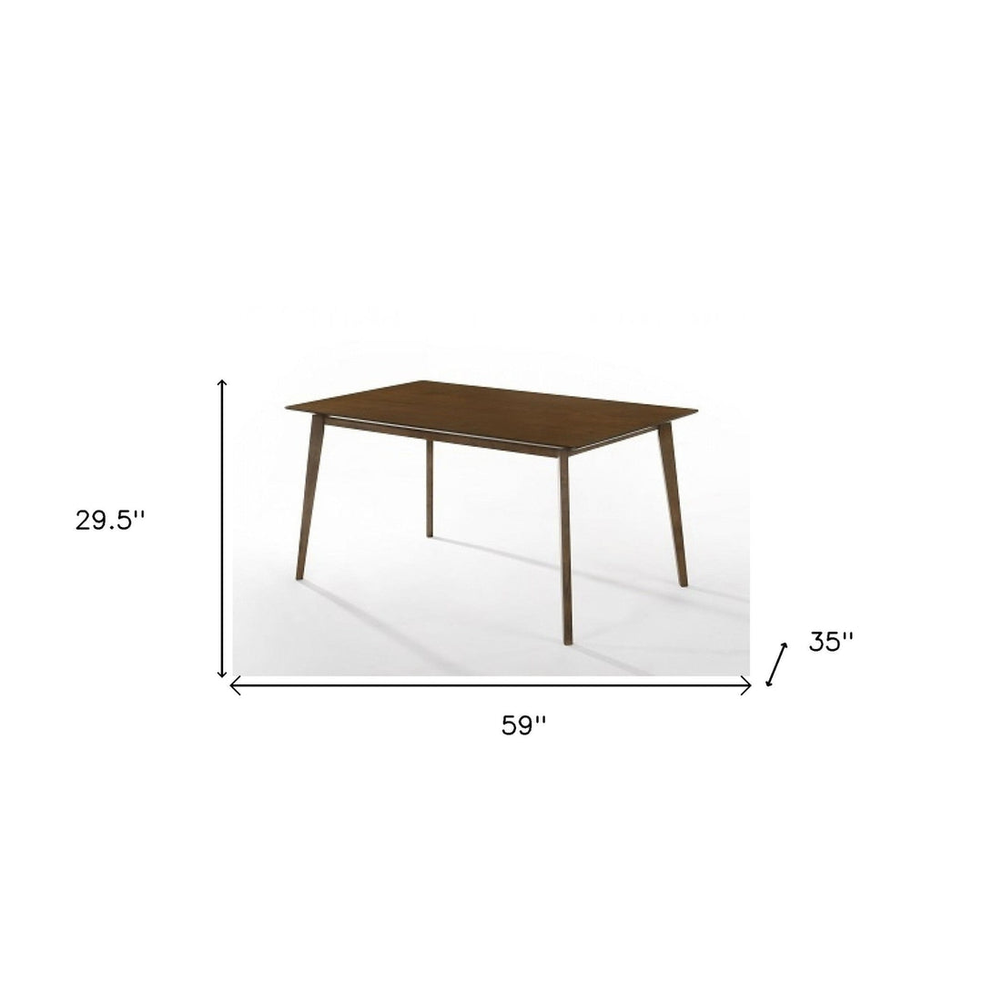 59" Walnut Rectangular Solid Wood Dining Image 4