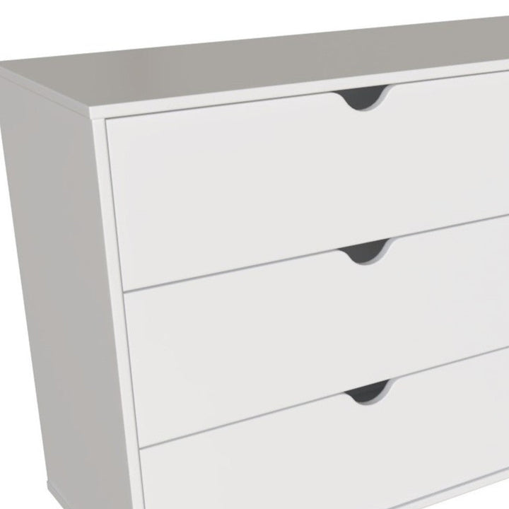 59" White Scoop Handle Six Drawer Double Dresser Image 6