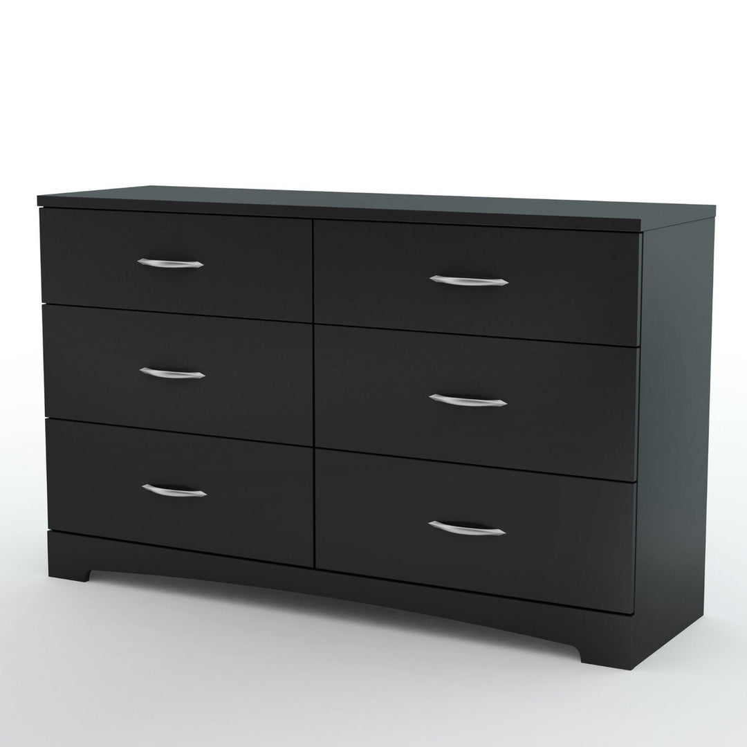 6-Drawer Dresser for Contemporary Bedroom in Black Finish Image 1