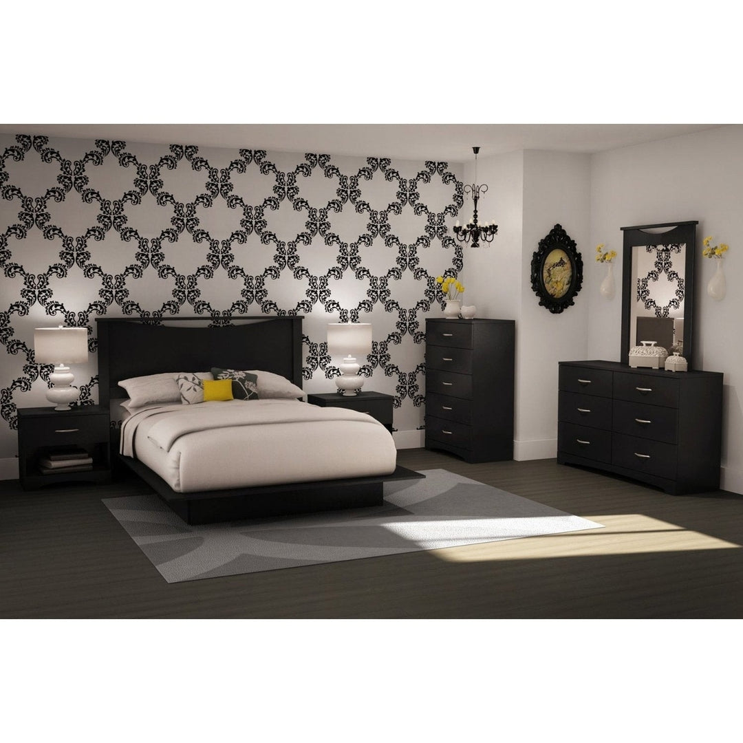 6-Drawer Dresser for Contemporary Bedroom in Black Finish Image 2