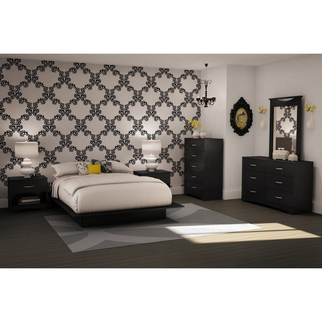 6-Drawer Dresser for Contemporary Bedroom in Black Finish Image 3