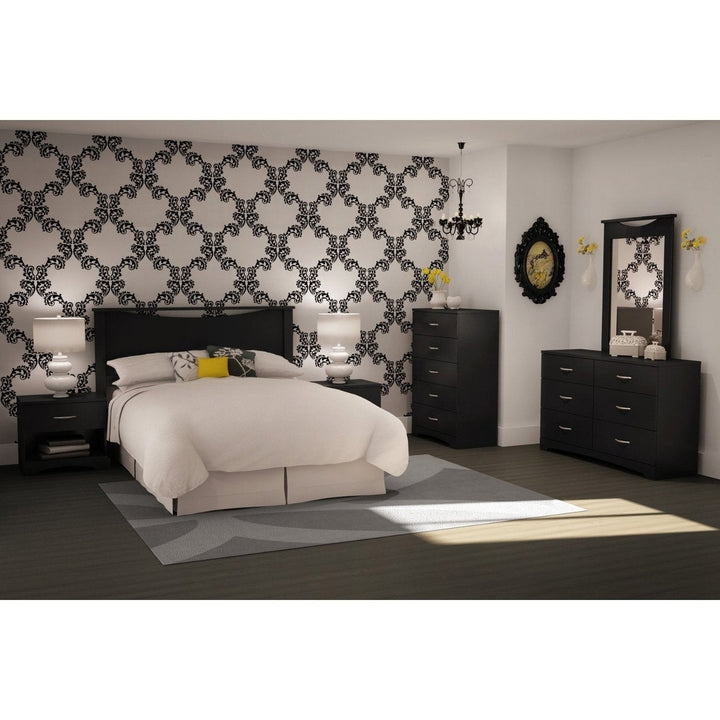 6-Drawer Dresser for Contemporary Bedroom in Black Finish Image 4