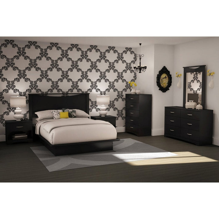 6-Drawer Dresser for Contemporary Bedroom in Black Finish Image 5