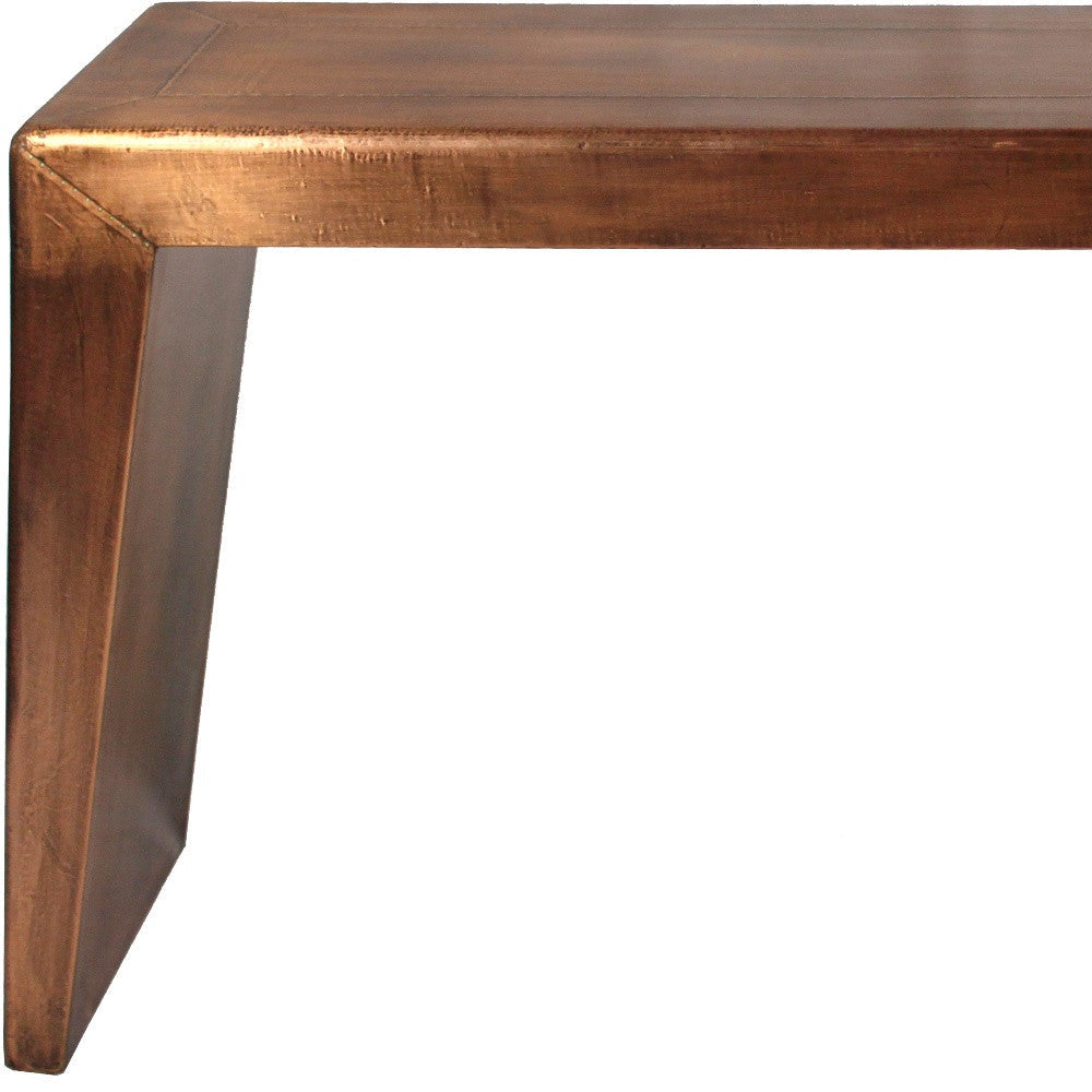 60" Copper Aluminum Sled Console Table Image 4