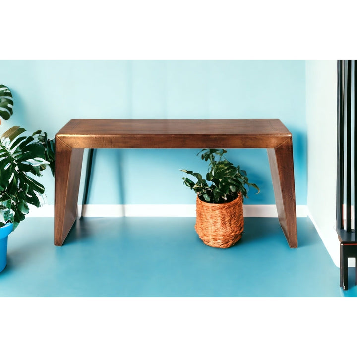 60" Copper Aluminum Sled Console Table Image 6