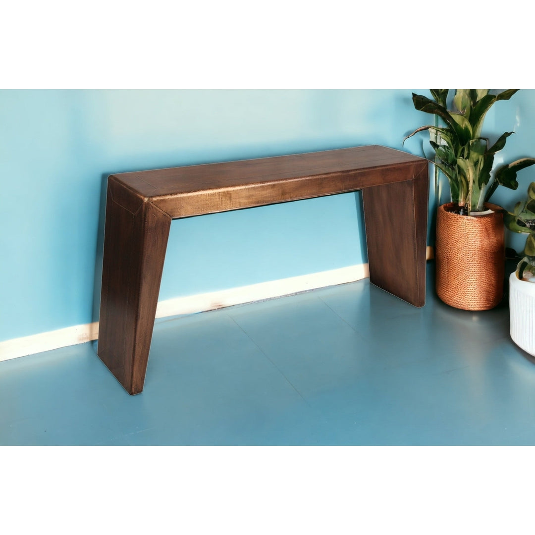 60" Copper Aluminum Sled Console Table Image 7