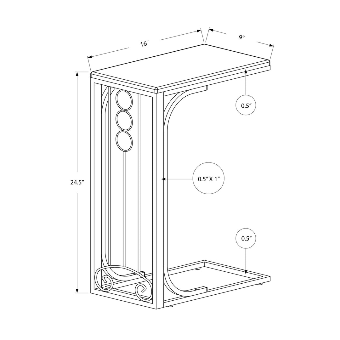 60" Gray And Black End Table Image 3