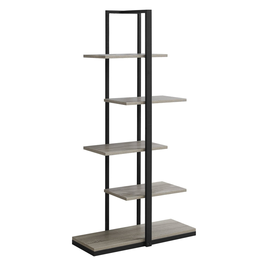 60" Taupe Metal Etagere Bookcase Image 1