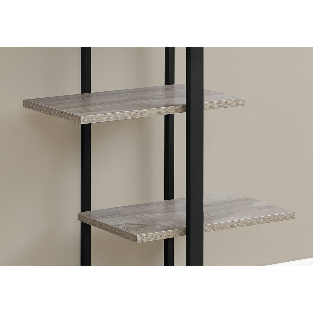 60" Taupe Metal Etagere Bookcase Image 2