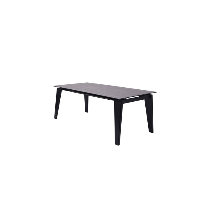 71" Gray And Black Ceramic And Solid Wood Drop Leaf Dining Image 3