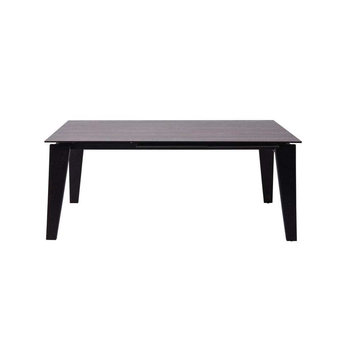 71" Gray And Black Ceramic And Solid Wood Drop Leaf Dining Image 5