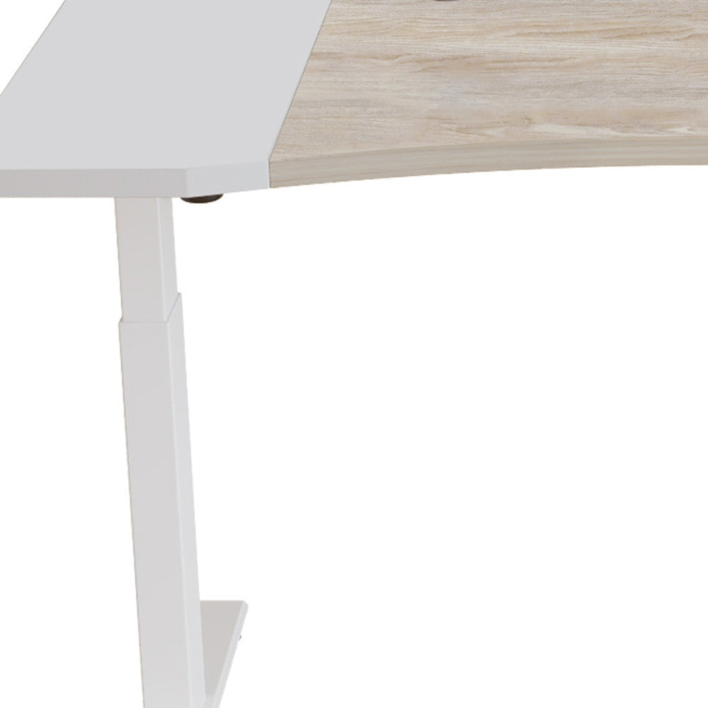 63" Adjustable White Standing Desk Image 3