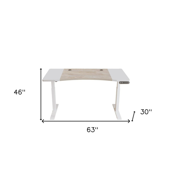 63" Adjustable White Standing Desk Image 6