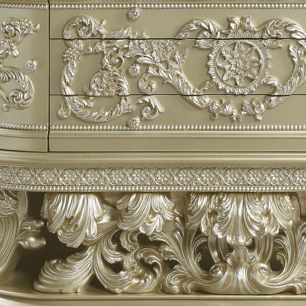 73" Champagne Three Drawer Dresser Image 3