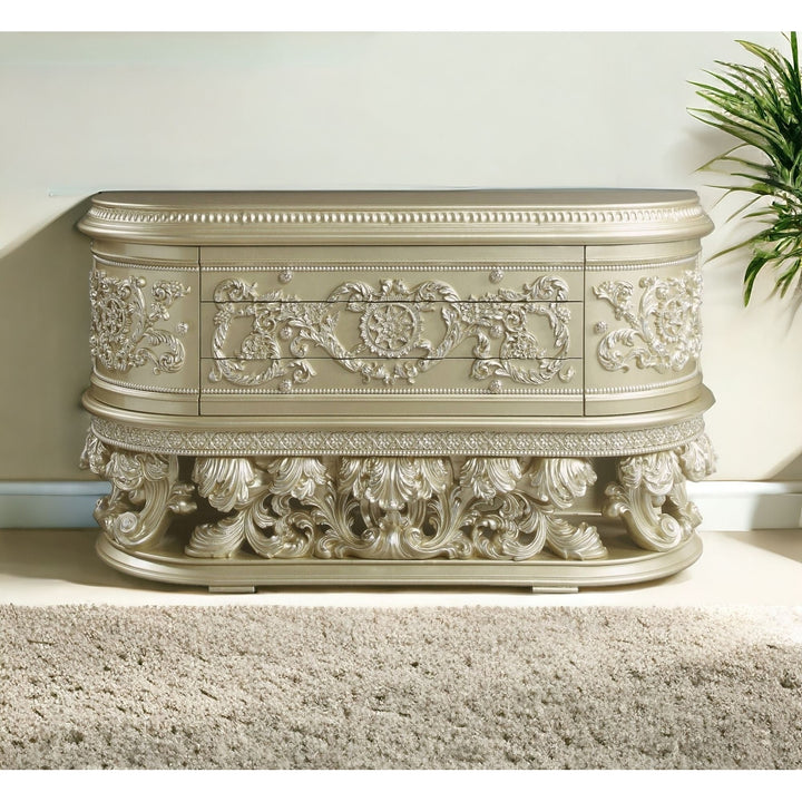 73" Champagne Three Drawer Dresser Image 5