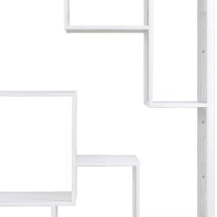 75" White Composite Zig Zag Multi Tier Bookcase Image 3