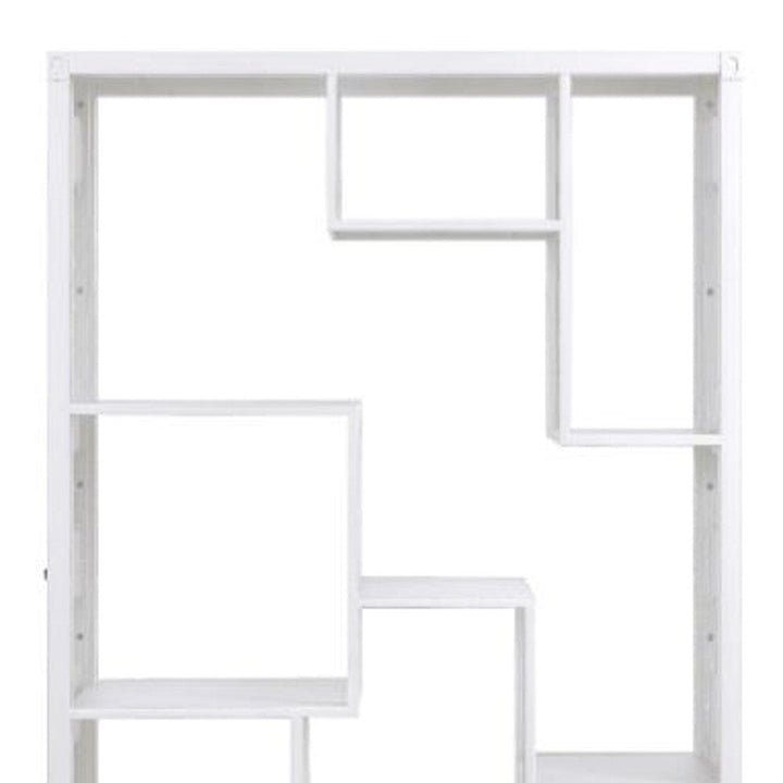 75" White Composite Zig Zag Multi Tier Bookcase Image 4