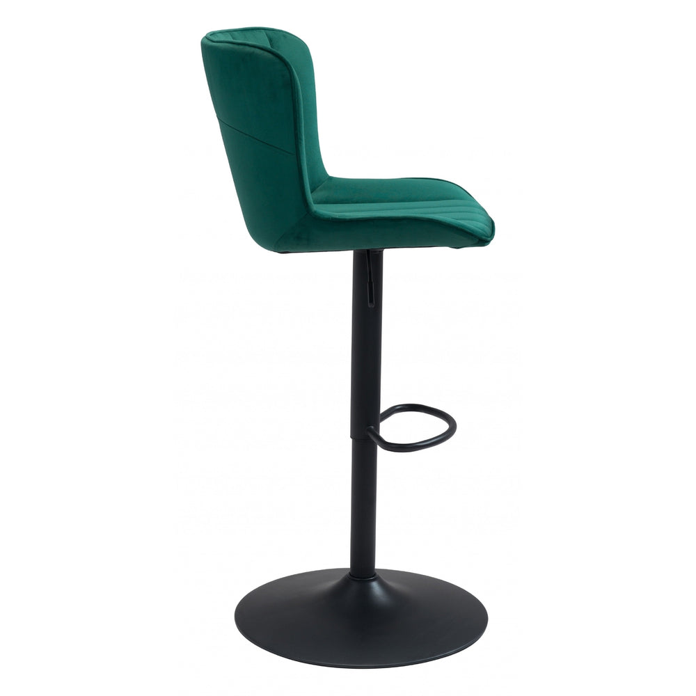 Adjustable Height Green And Black Steel Swivel Low Back Counter Height Bar Chair Image 2