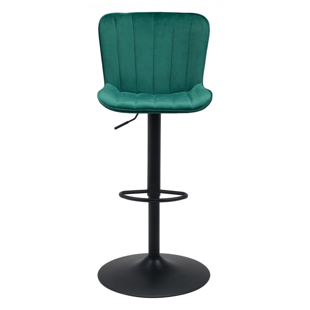 Adjustable Height Green And Black Steel Swivel Low Back Counter Height Bar Chair Image 3