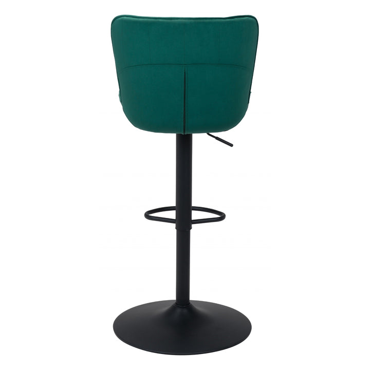 Adjustable Height Green And Black Steel Swivel Low Back Counter Height Bar Chair Image 4