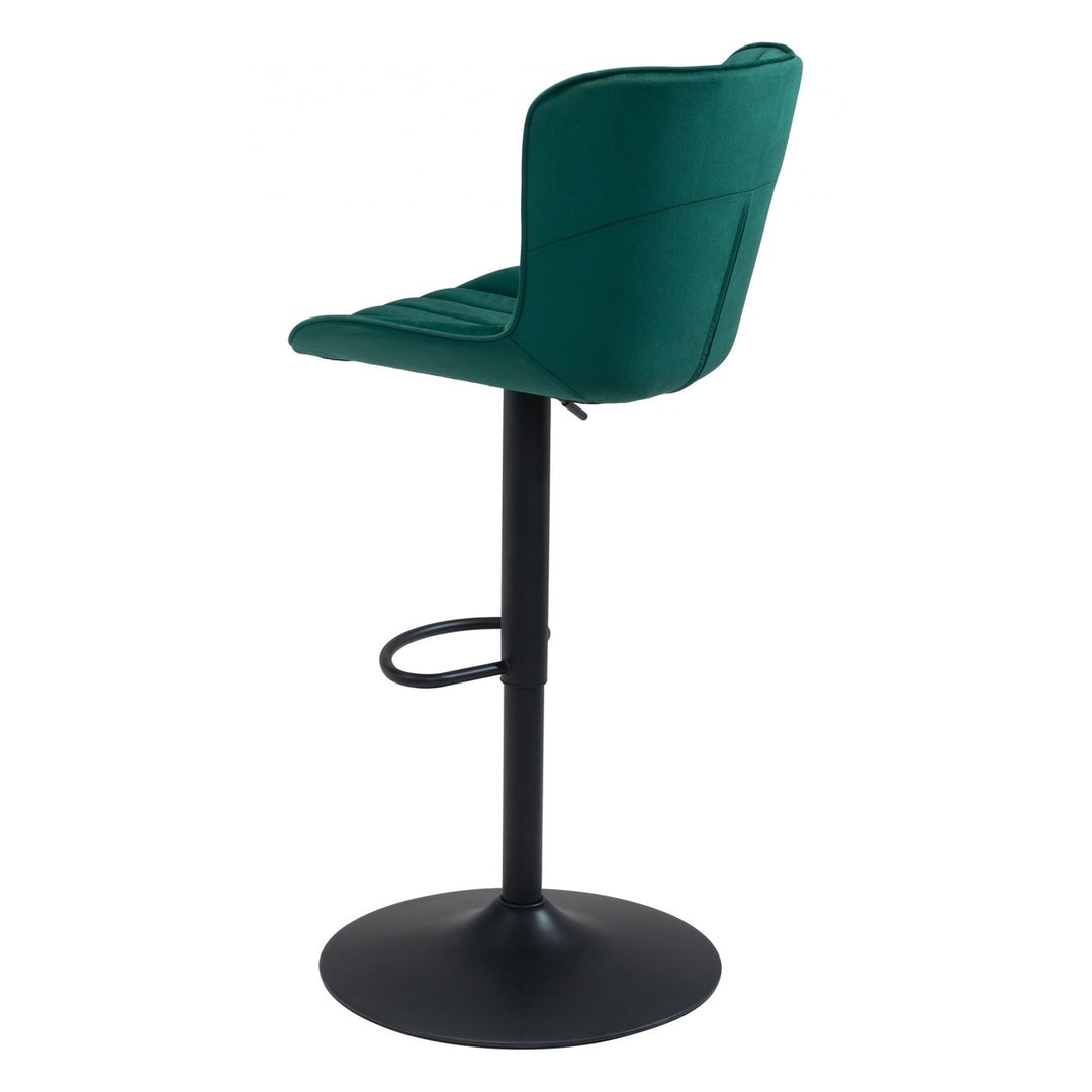 Adjustable Height Green And Black Steel Swivel Low Back Counter Height Bar Chair Image 5