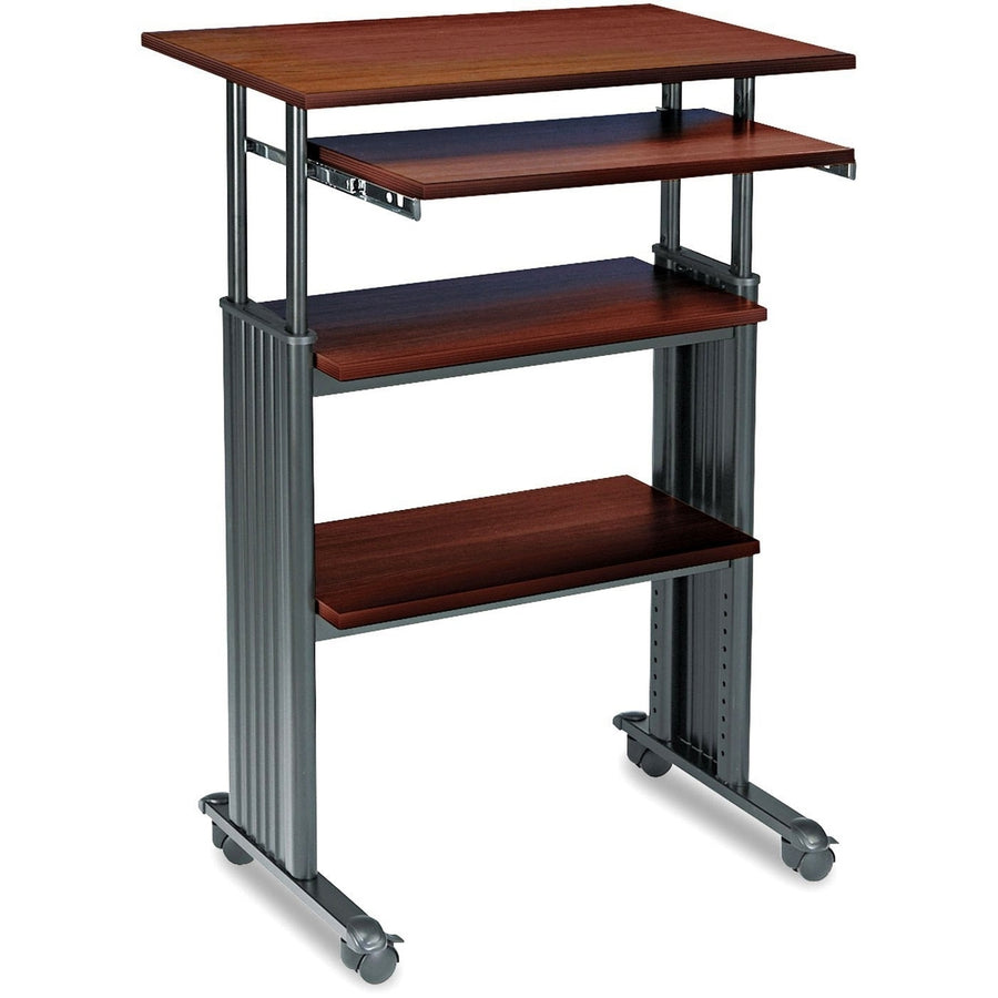 Adjustable Height Stand Up Computer Desk Workstation in Cherry Image 1