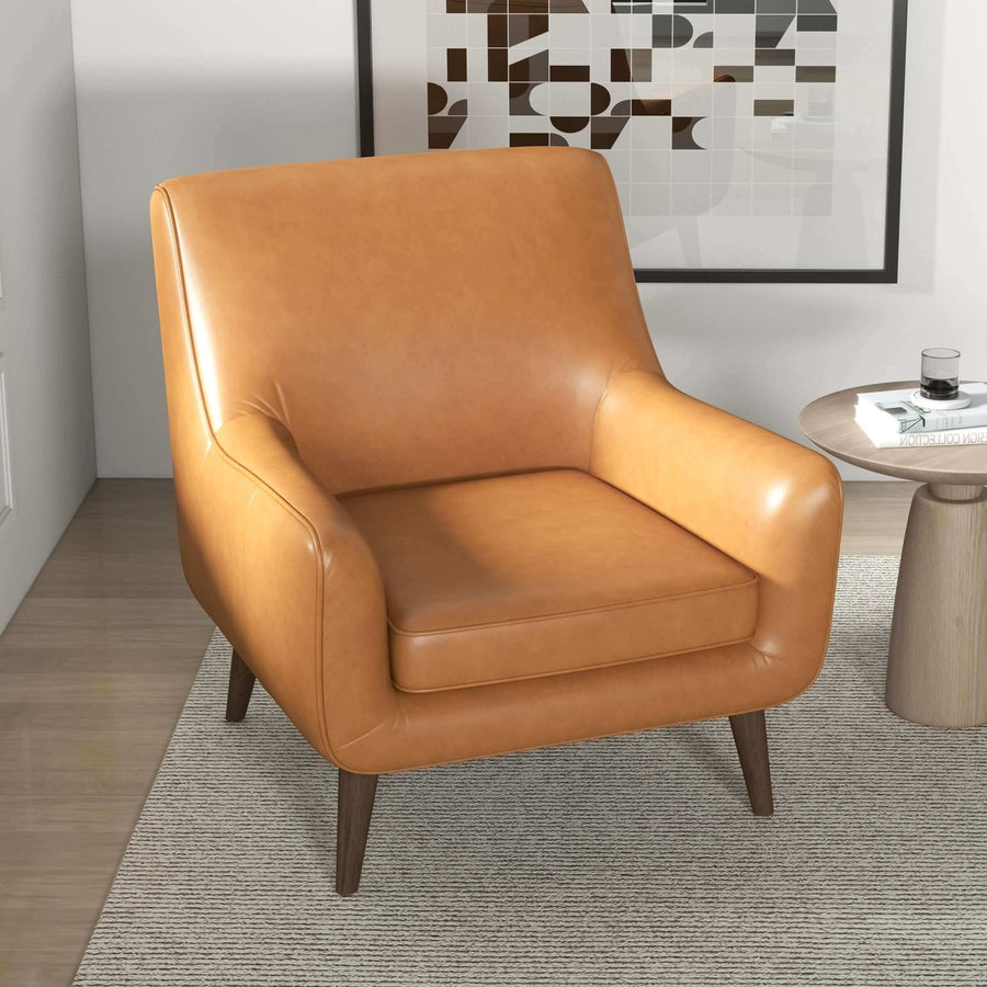 Alex Tan Leather Lounge Chair Image 1