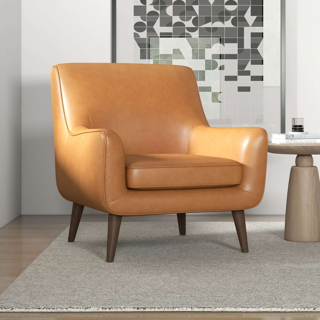 Alex Tan Leather Lounge Chair Image 6