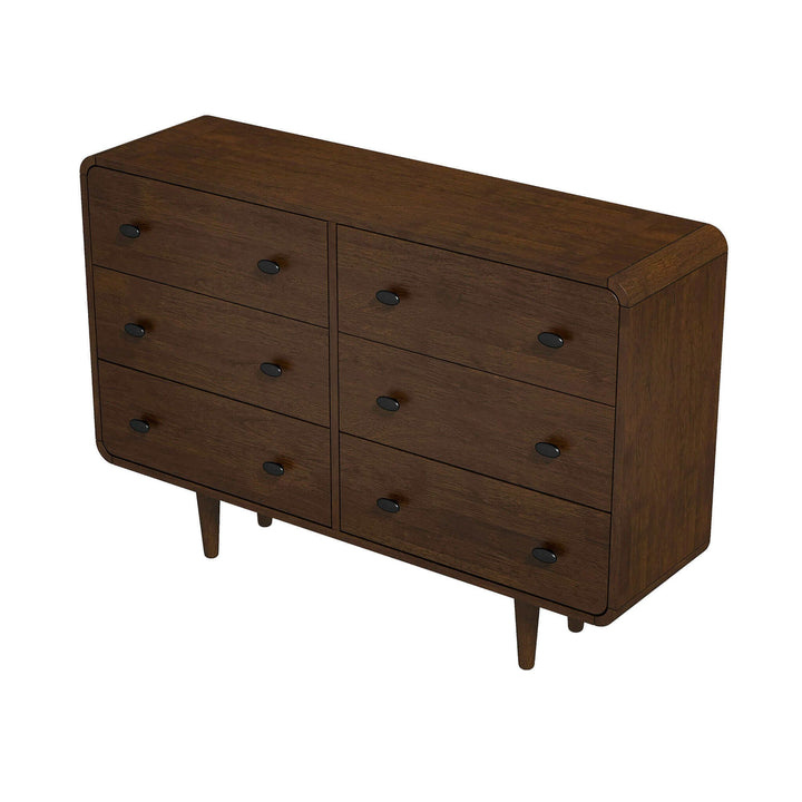 Alexa Mid Century Modern Dresser 6 Drawer Image 2