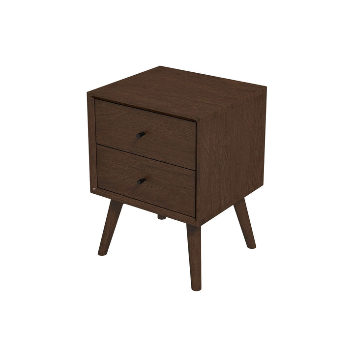 Alexa Mid Century Modern Style Night Stand 2-Drawer Image 2