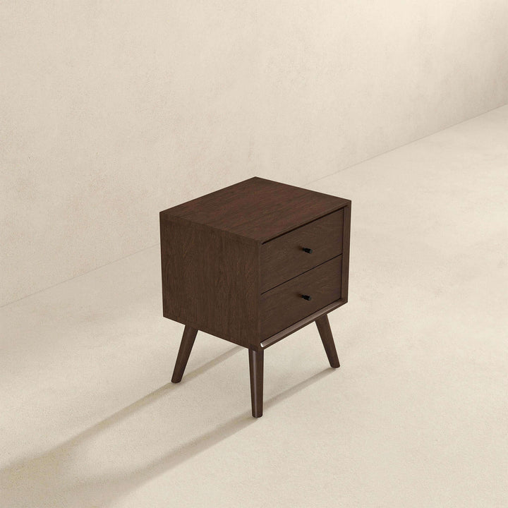 Alexa Mid Century Modern Style Night Stand 2-Drawer Image 5