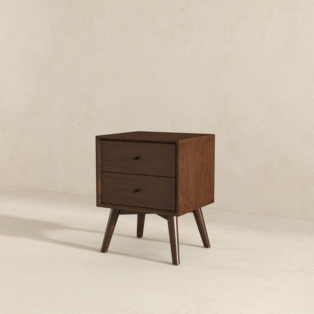 Alexa Mid Century Modern Style Night Stand 2-Drawer Image 6