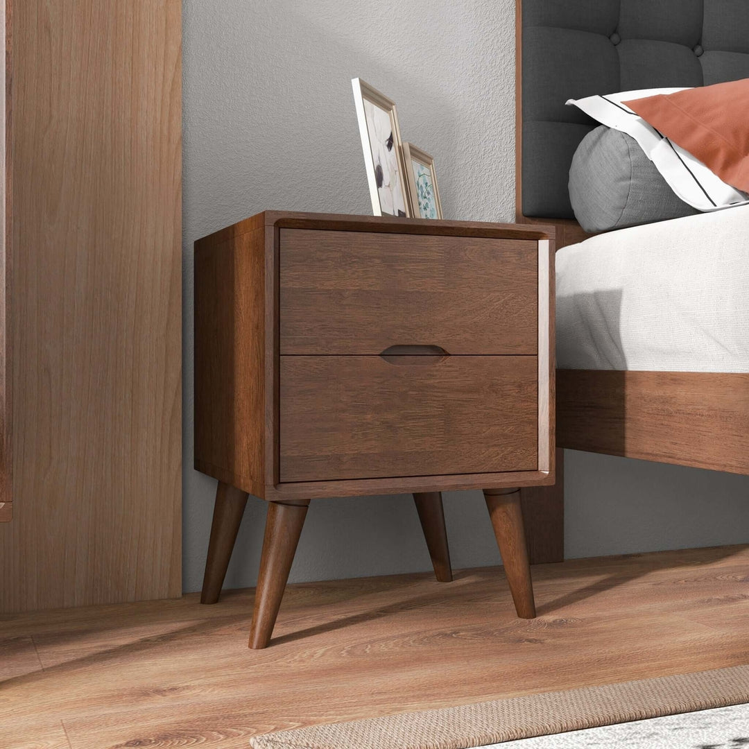 Alexandra Brown Night Stand With 2 Drawers Image 2