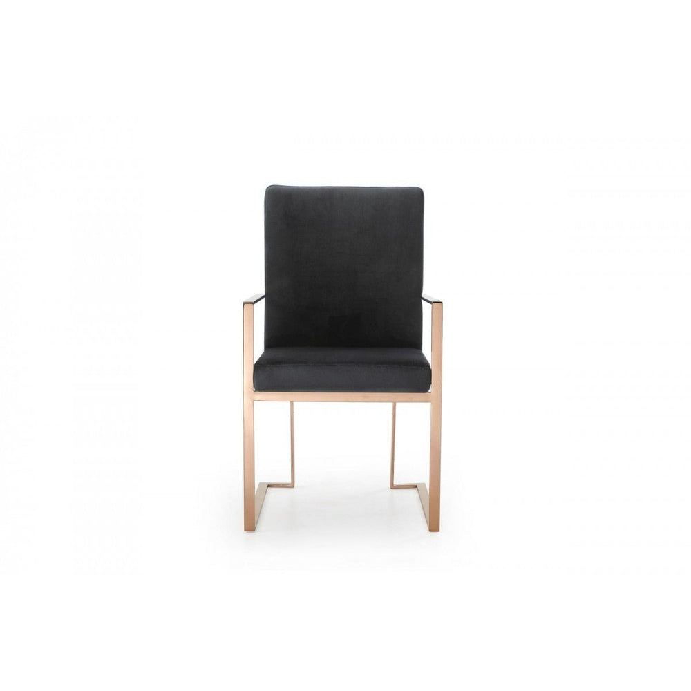 Black Rosegold Velvet Dining Chair Image 2