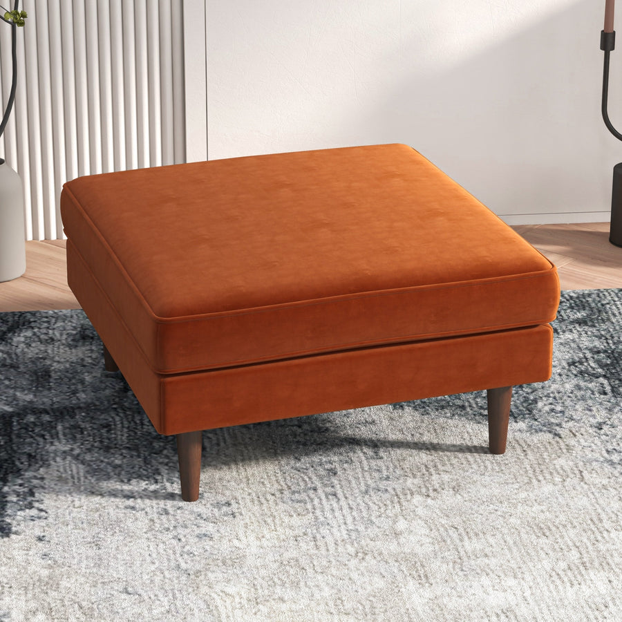 Amber Square Upholstered Ottoman Image 1