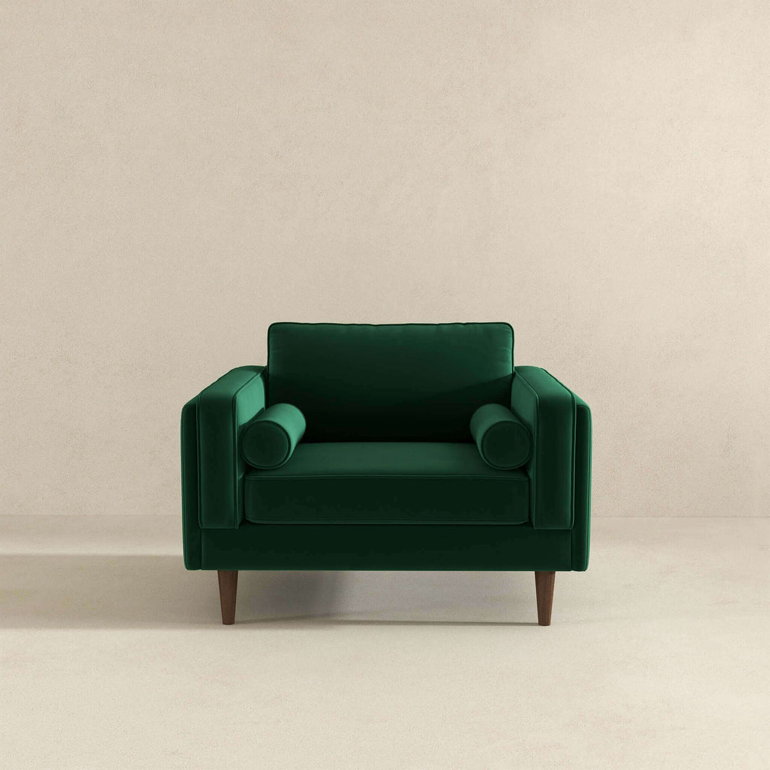 Amber Dark Green Velvet Lounge Chair Image 3