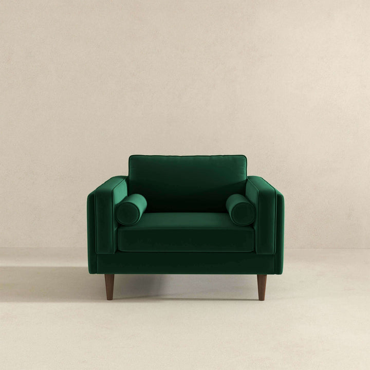 Amber Dark Green Velvet Lounge Chair Image 3