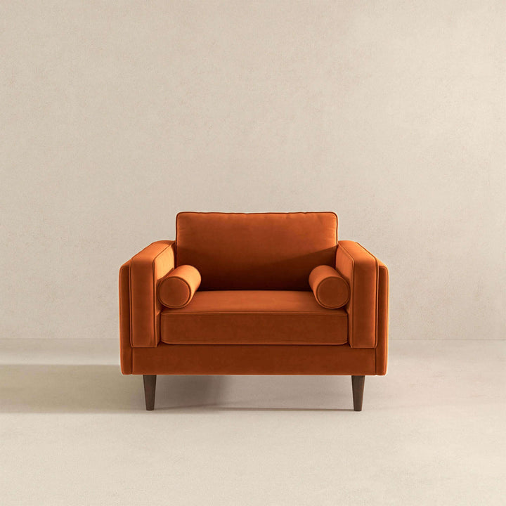 Amber Burnt Orange Velvet Lounge Chair Image 3