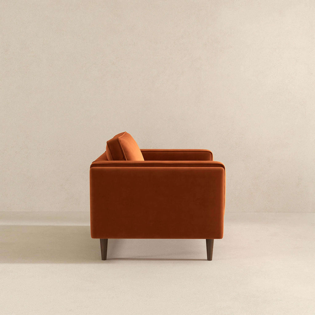 Amber Burnt Orange Velvet Lounge Chair Image 5