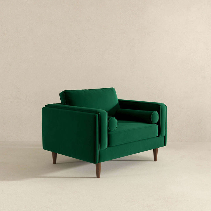 Amber Dark Green Velvet Lounge Chair Image 6