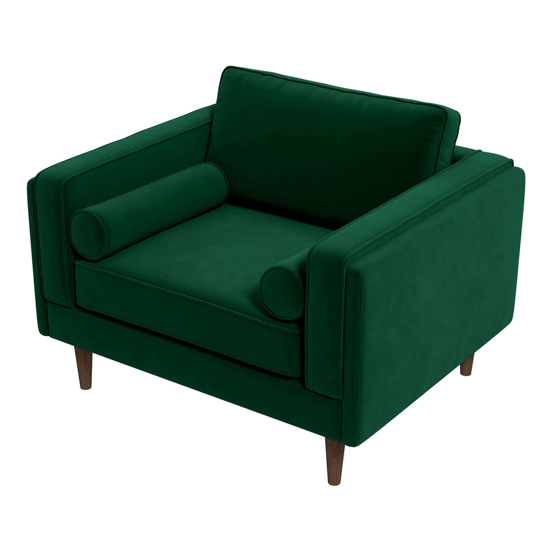 Amber Dark Green Velvet Lounge Chair Image 7