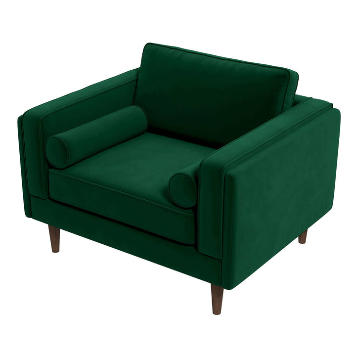 Amber Dark Green Velvet Lounge Chair Image 7