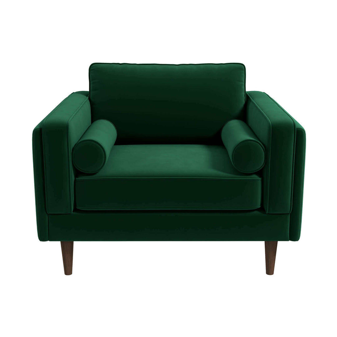 Amber Dark Green Velvet Lounge Chair Image 8