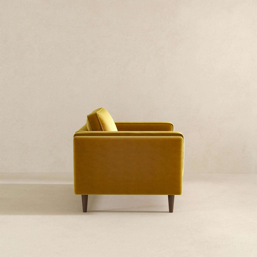 Amber Dark Yellow Velvet Lounge Chair Image 7