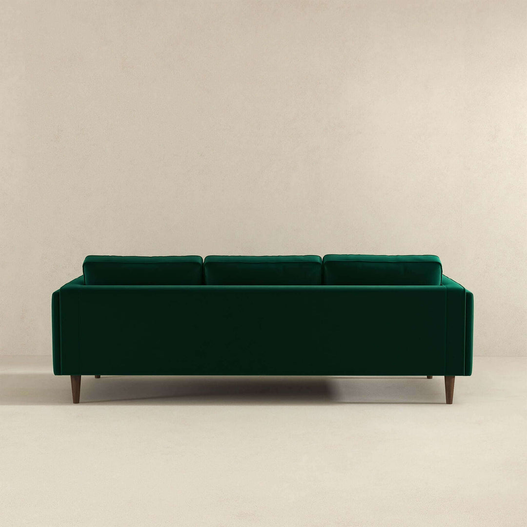 Amber Mid Century Modern Dark Green Luxury Modern Velvet Sofa Image 5