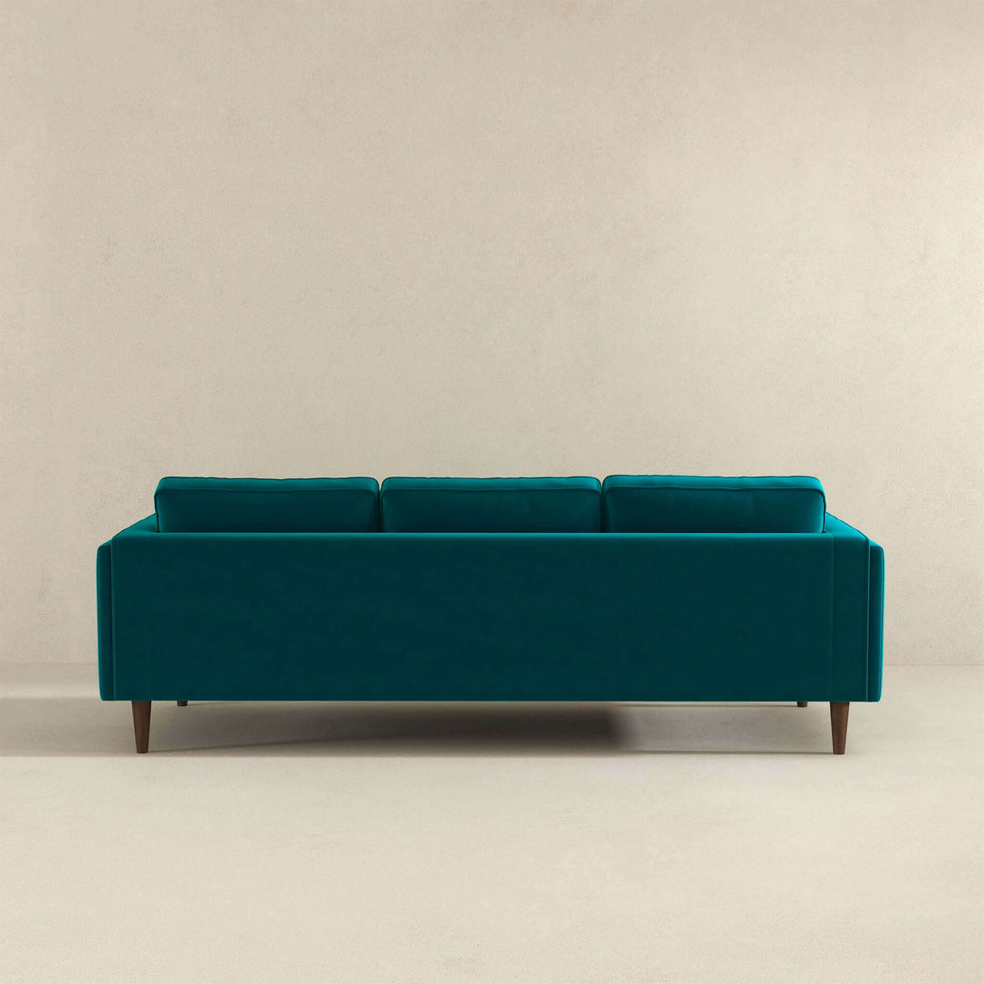 Amber Mid Century Modern Teal Luxury Modern Velvet Sofa Image 5