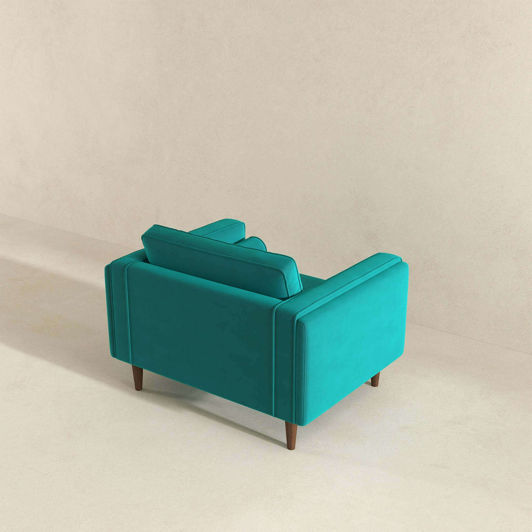 Amber Teal Velvet Lounge Chair Image 3